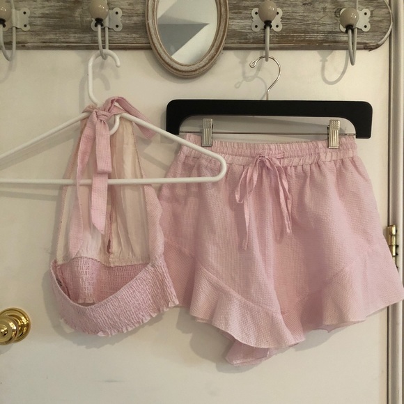 LF Pink Seersucker Summer Set (S) - Picture 3 of 6